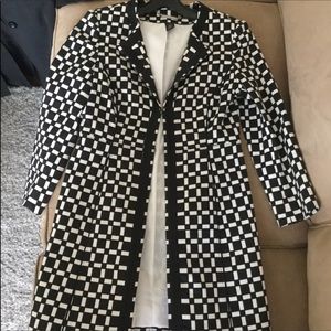 WHBM geo patterned coat/skirt set